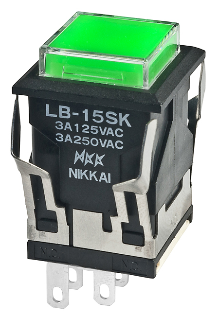 NKK Series LB Illuminated Pushbutton: LB15SKW015F24JF