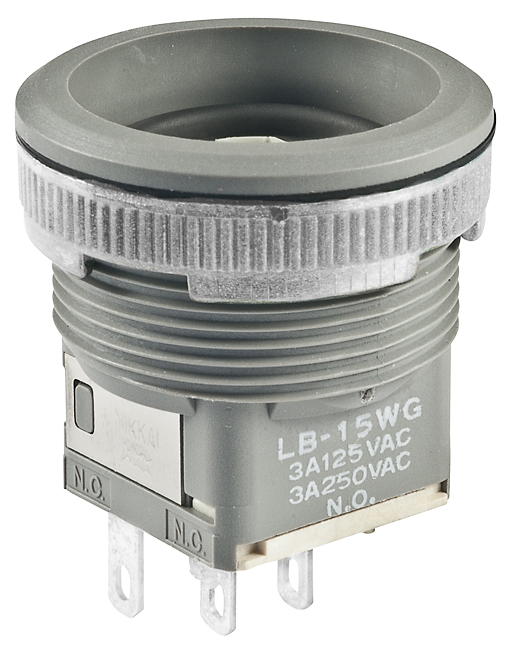 Buy NKK Switches Standard Size Pushbutton Part Number LB15WGW01 Online