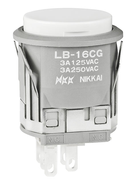 Buy NKK Switches Standard Size Pushbutton Part Number LB16CGW01B Online