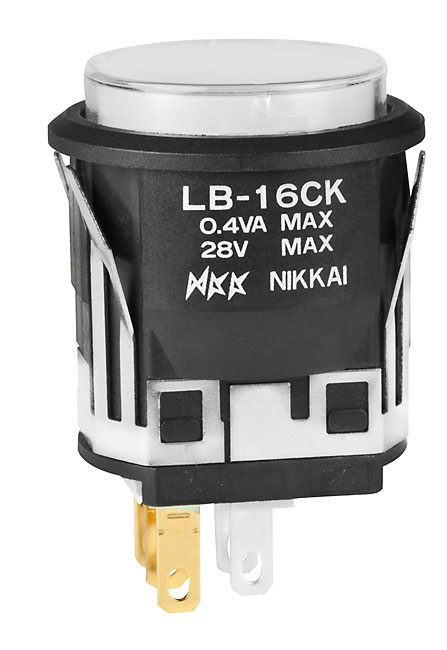 Buy NKK Switches Standard Size Pushbutton Part Number LB16CKW016FJB Online