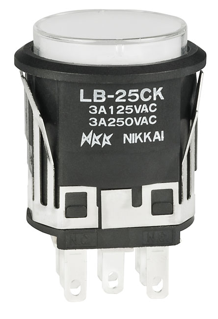 NKK Series LB Illuminated Pushbutton Switch: LB25CKW016BJB
