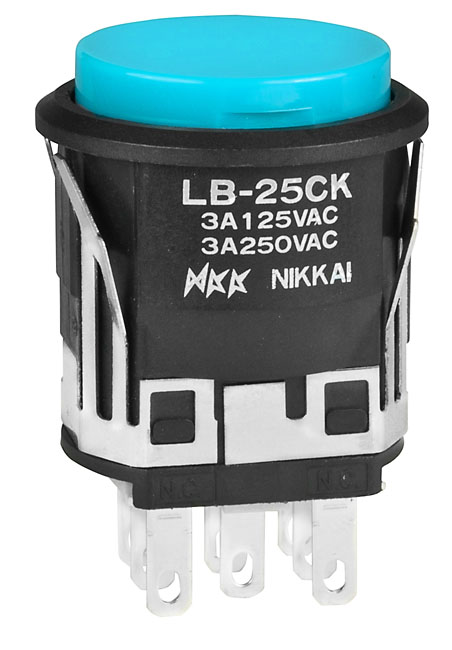 Buy NKK Switches Standard Size Pushbutton Part Number LB25CKW01G Online