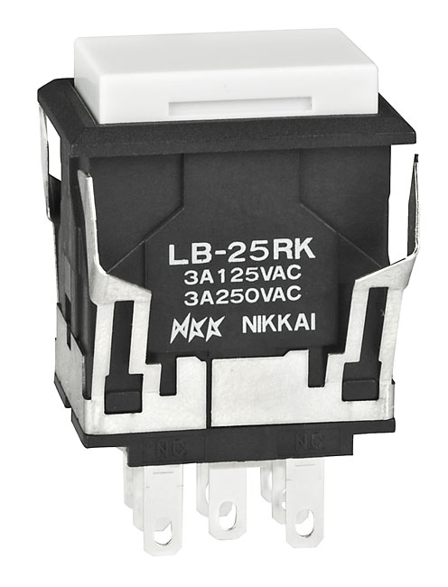 Buy NKK Switches Standard Illumination Pushbutton Part Number LB25RKW01B Online