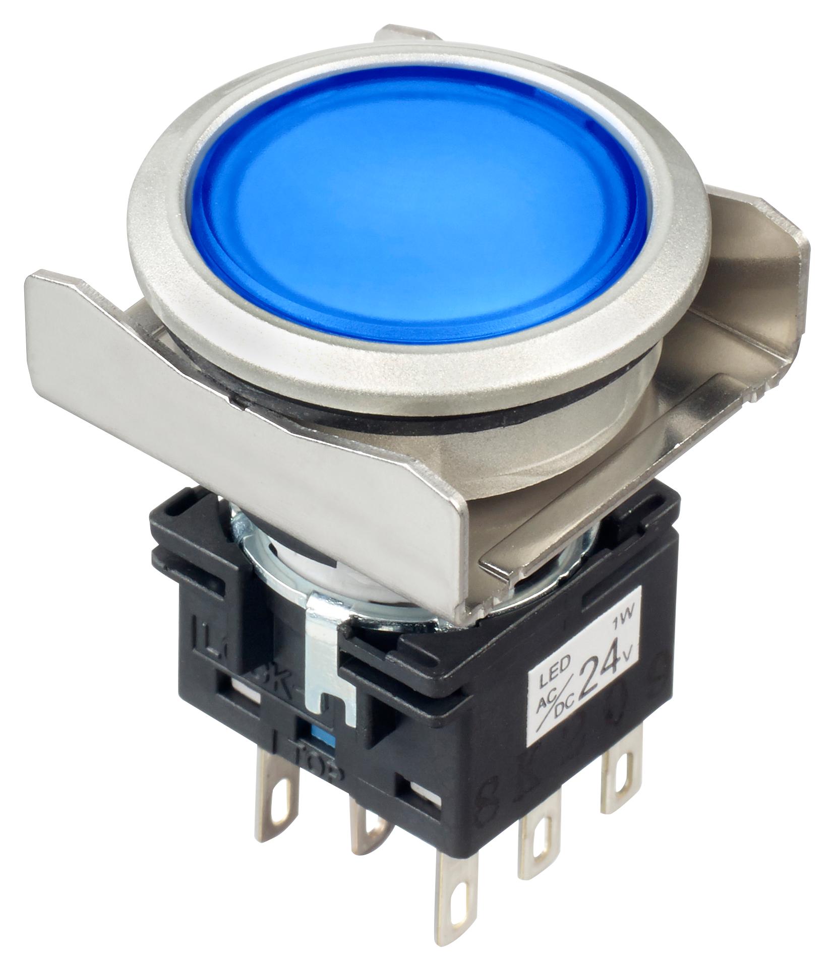 Buy IDEC LBW6MLA1RT64WS Part Number 16mm Metallic Bezel Guard Illuminated Pushbutton Online