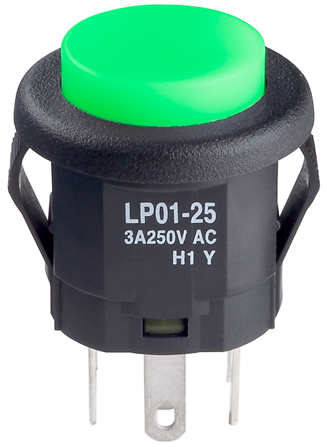 Buy NKK Switches Series LPO1 Short Body Pushbuttons Part Number LP0125CMKW015FB Online