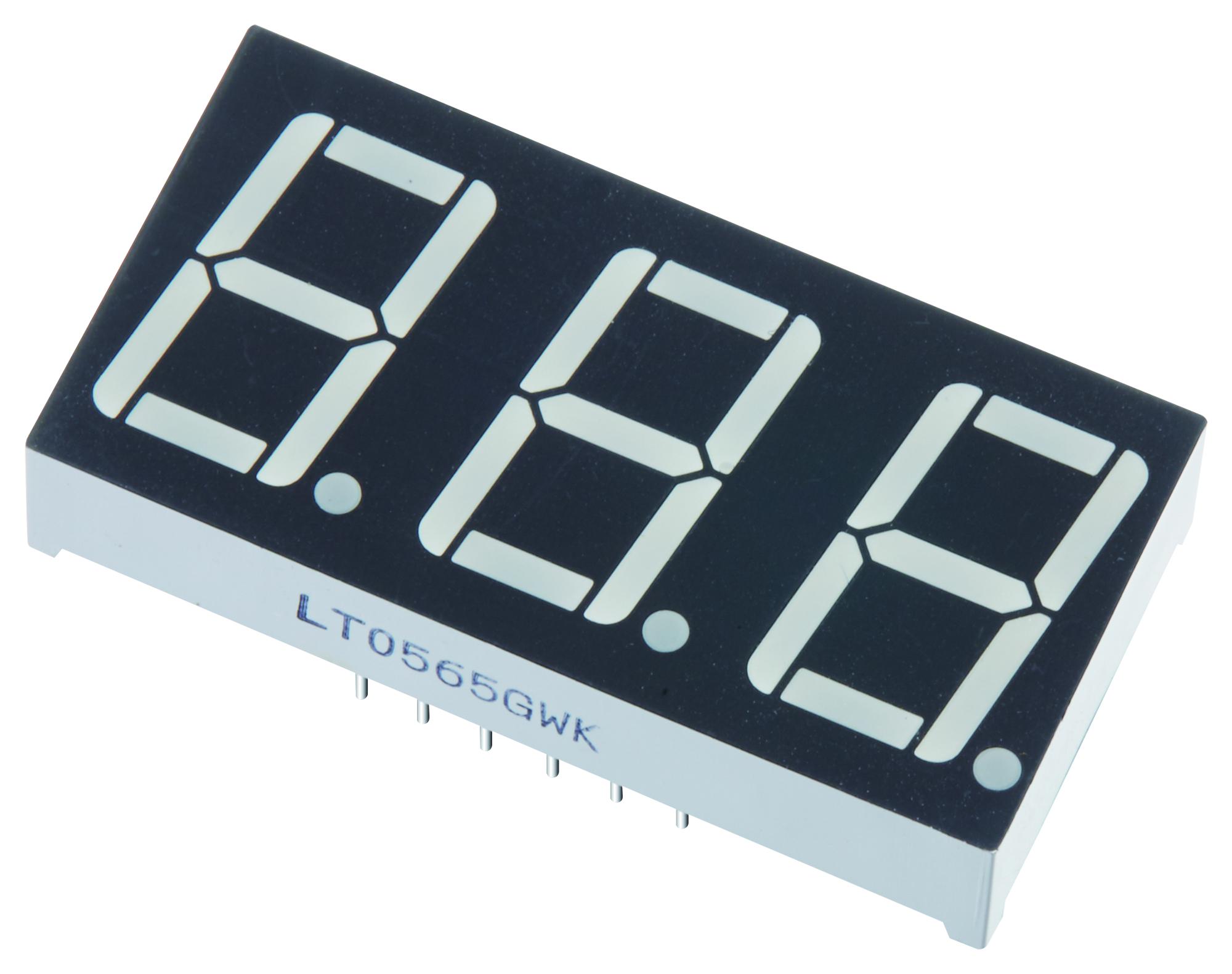 Multicomp 14.2mm Three Digit Common Cathode LED Display – Reliable Digital Indicator for Industrial Applications