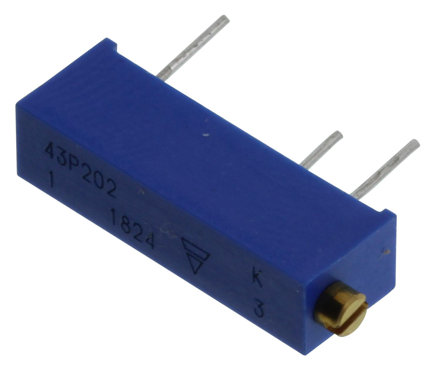 VISHAY Series Spectrol 3/4 Inch Multi-Turn Cermet Trimmer: M43P202KB40
