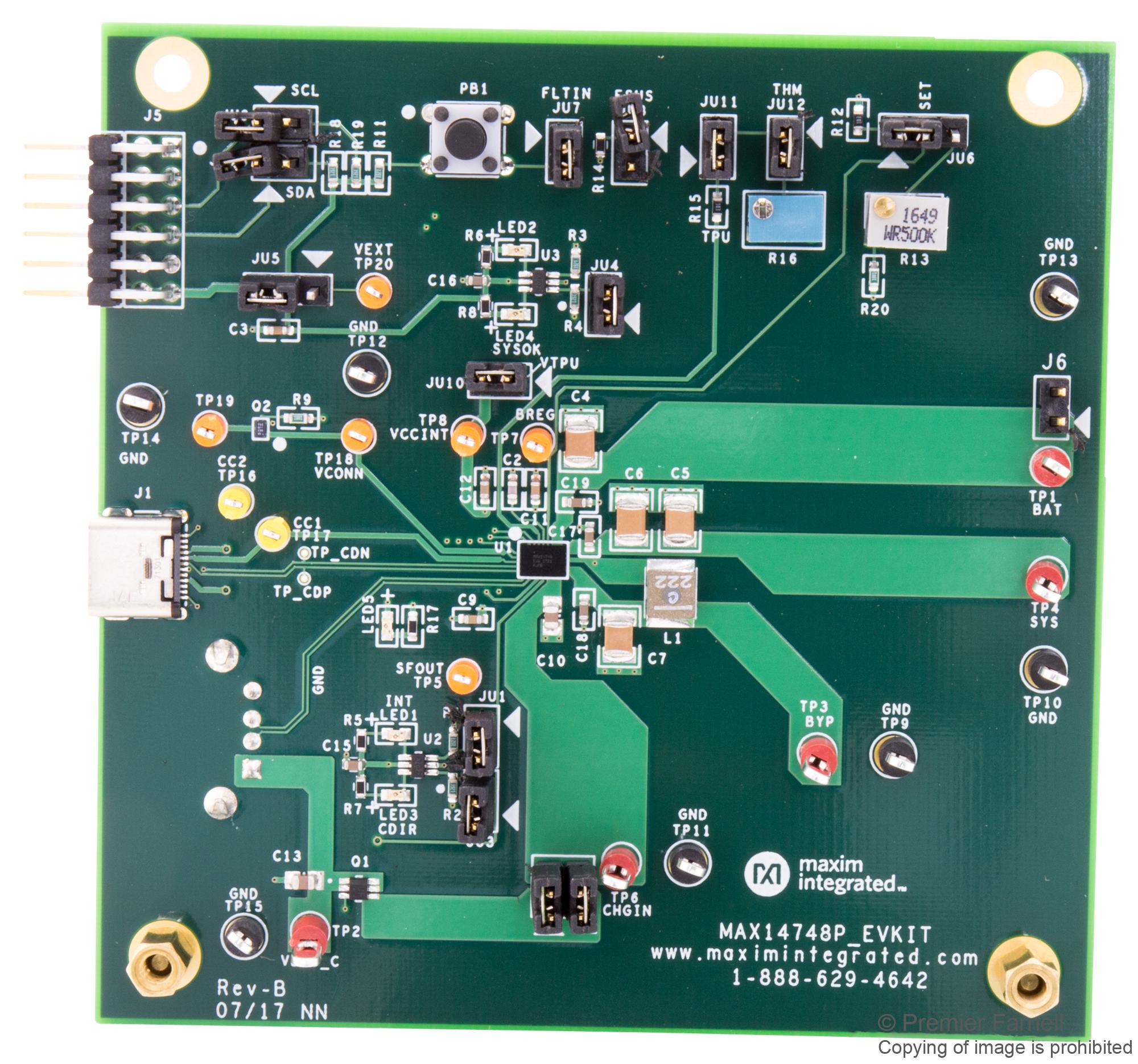 Maxim Series EV Kit MAX14748: USB Type-C Charger Evaluation