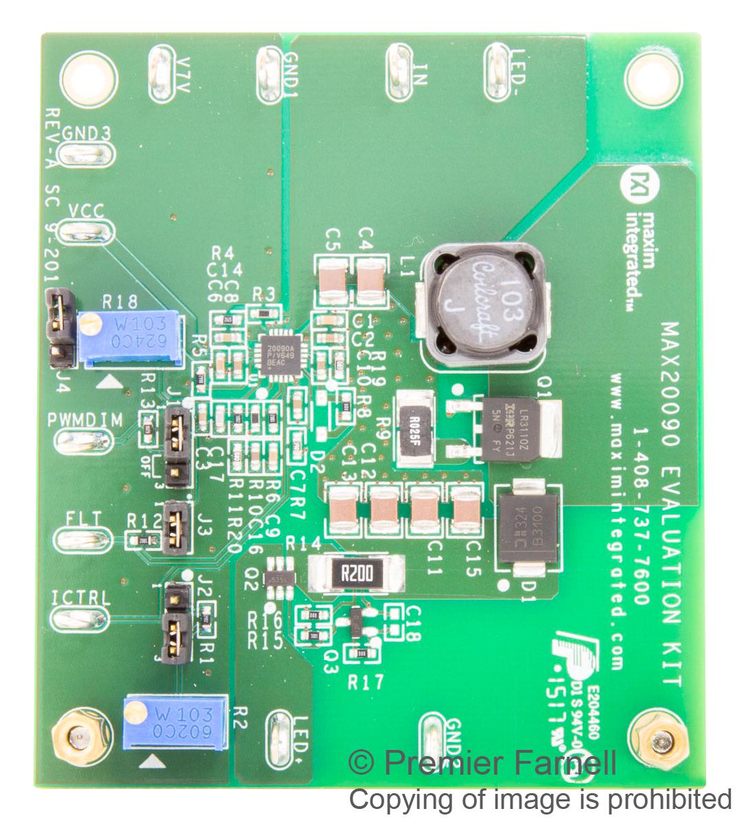 Maxim Series MAX20090 LED Driver: MAX20090EVKIT