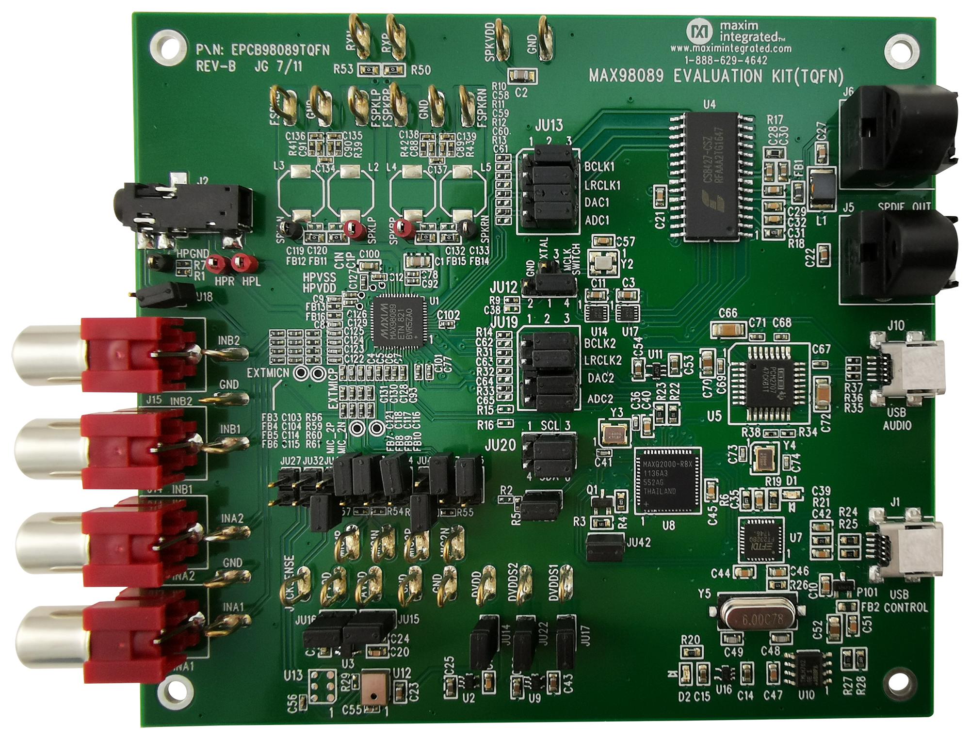 MAXIM Series Evaluation Kits Audio Codec: MAX98089