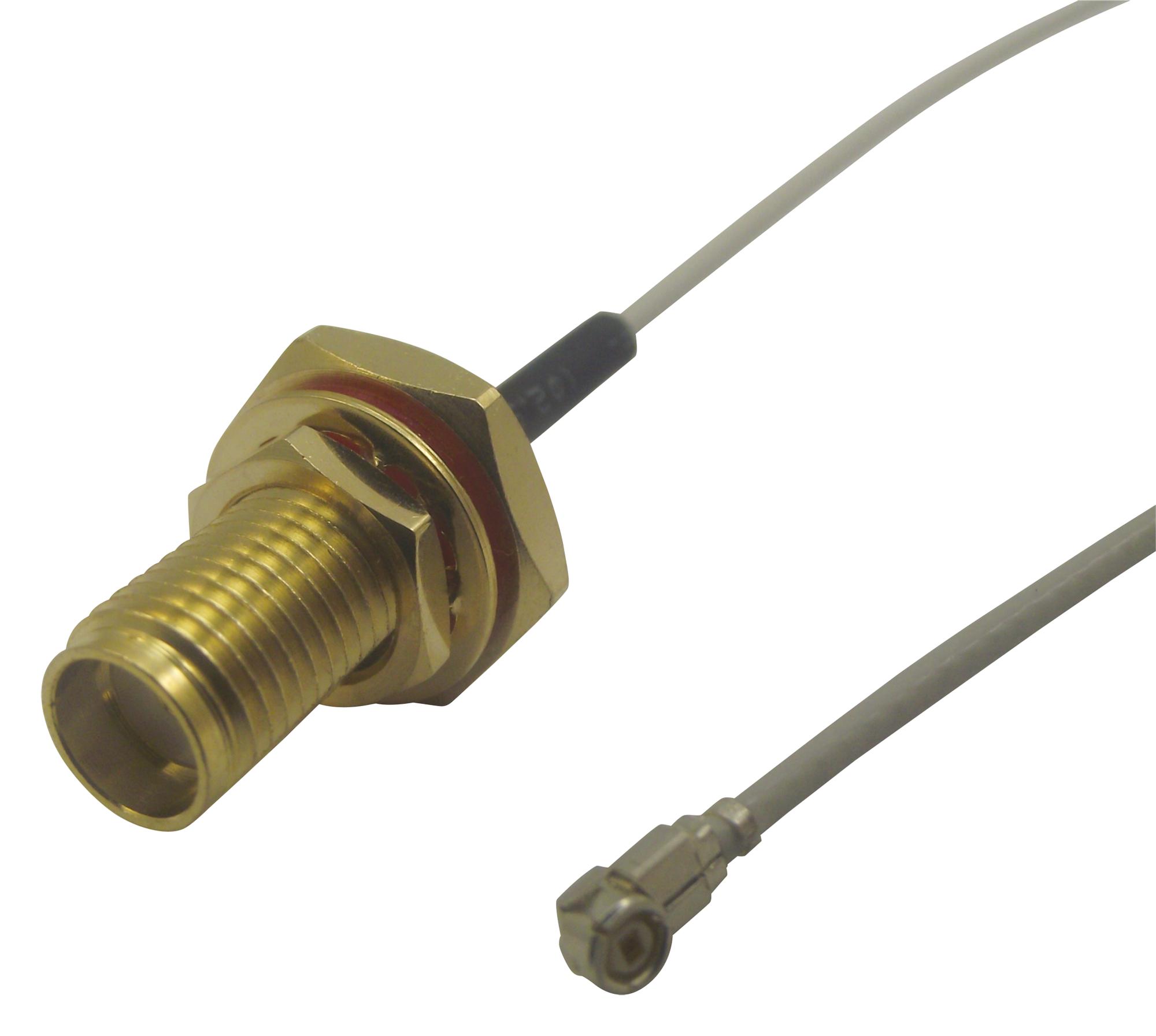 Multicomp Series RF Cable Assembly: 150mm White IP67 RF Coaxial Cable MC000822