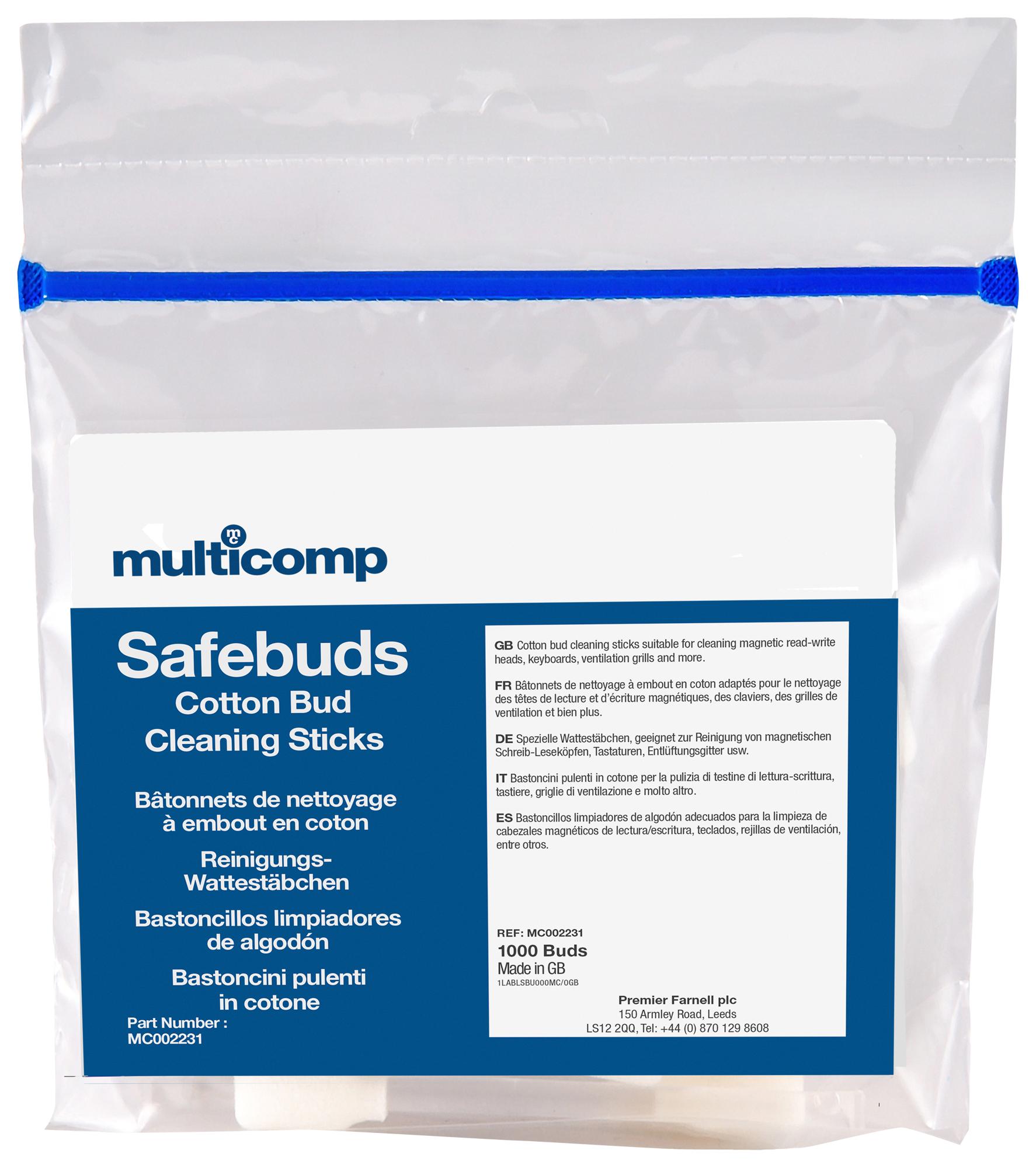 Multicomp MC002231 – Reliable Cleaning Cotton Sticks for Industrial Applications
