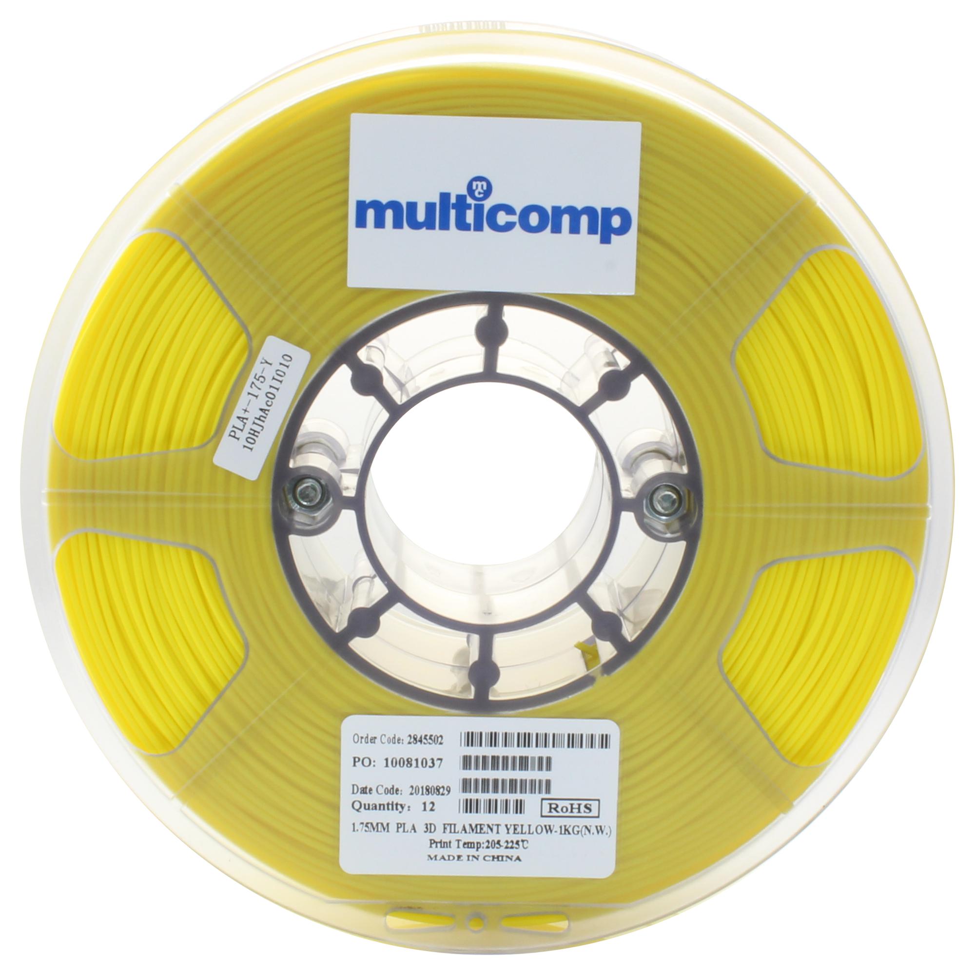 Multicomp Series PLA Filament: Yellow 1.75mm 500g