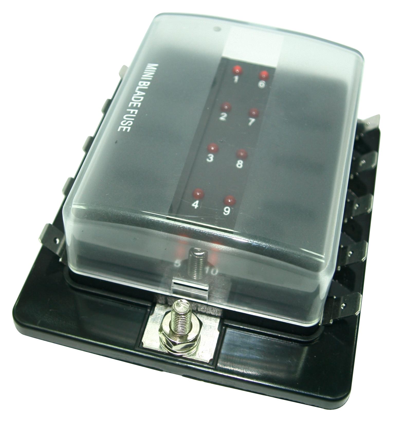 Buy Multicomp PRO Mini Blade Fuse Block w/ LED Warning Light Part Number MC002795 Online