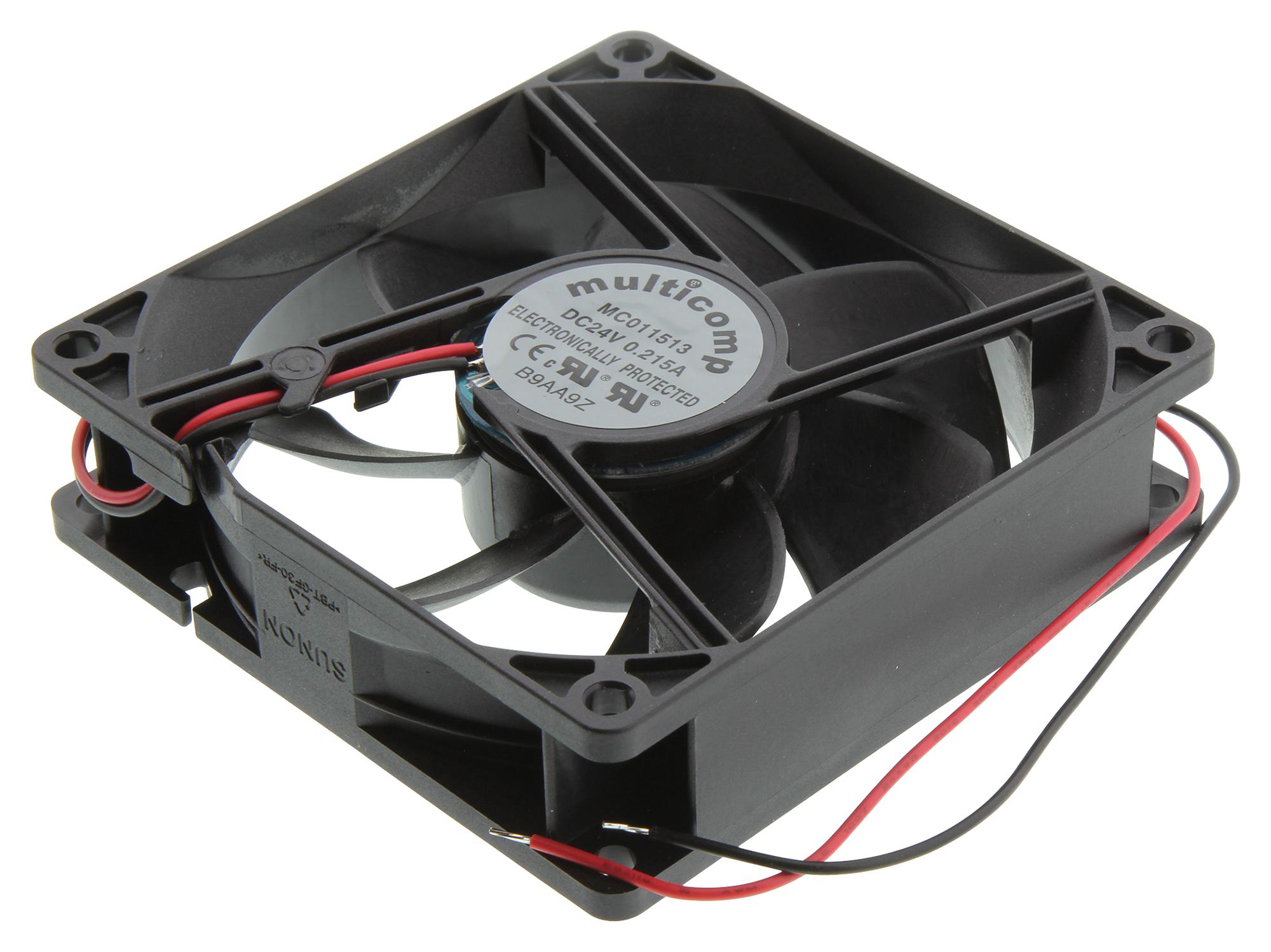 Multicomp Series Axial Fan: 24V, 92x92x25mm, Vapo Bearing: MC011513