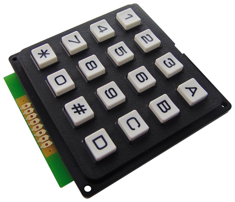 Multicomp MCAK1604NBWB – Reliable 4x4 Matrix Keypad for Industrial Applications