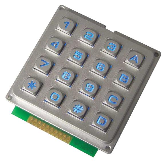 Multicomp Series Metal Keypad: MCAK1604NSSLWPMMBLGKT
