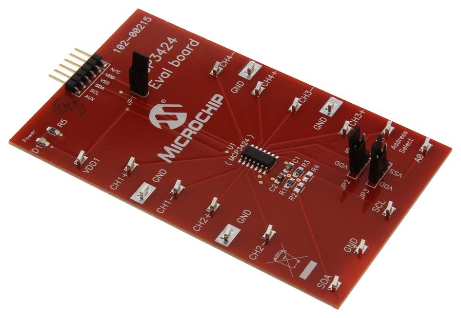 Microchip MCP3424 Evaluation Board – Reliable 18-Bit ADC for Industrial Applications