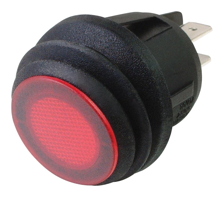 Multicomp Series Round Illuminated Rocker Switch: MCR13-244B8-02