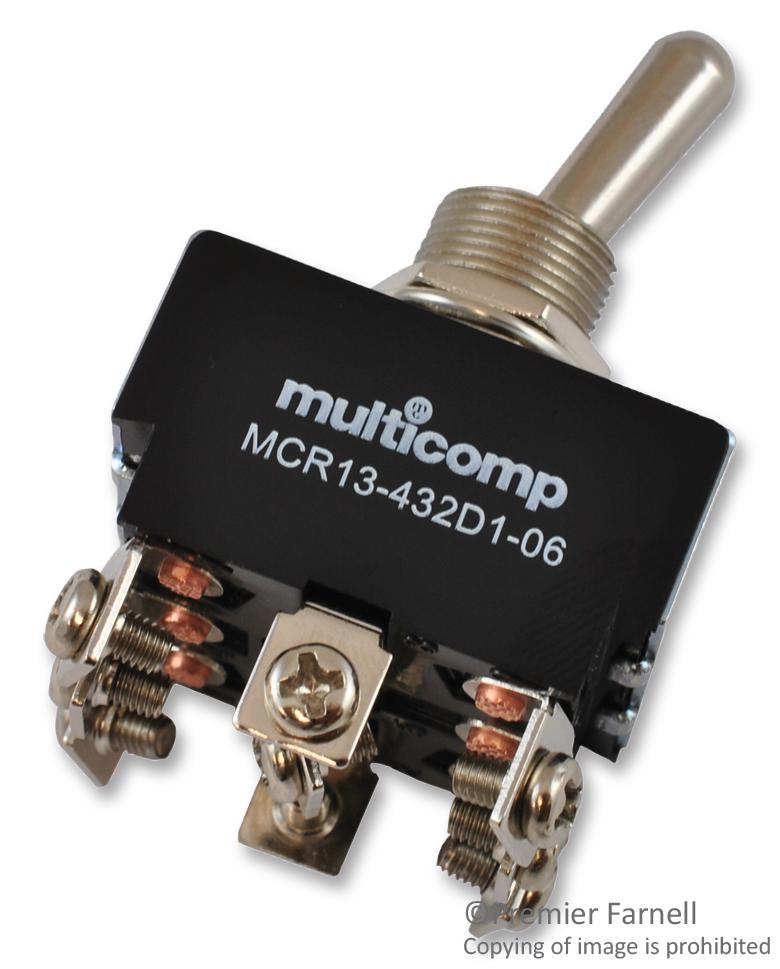 Multicomp Series 3PDT Toggle Switch: MCR13-432D1-06