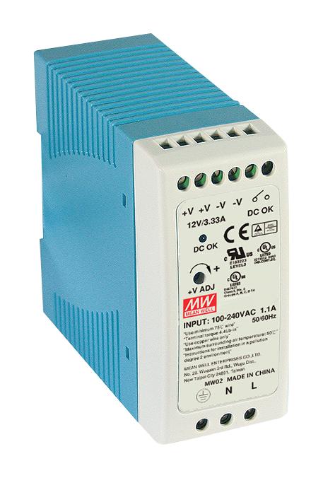 Buy MEAN WELL Industrial Power Supply Part Number MDR-40 series Online