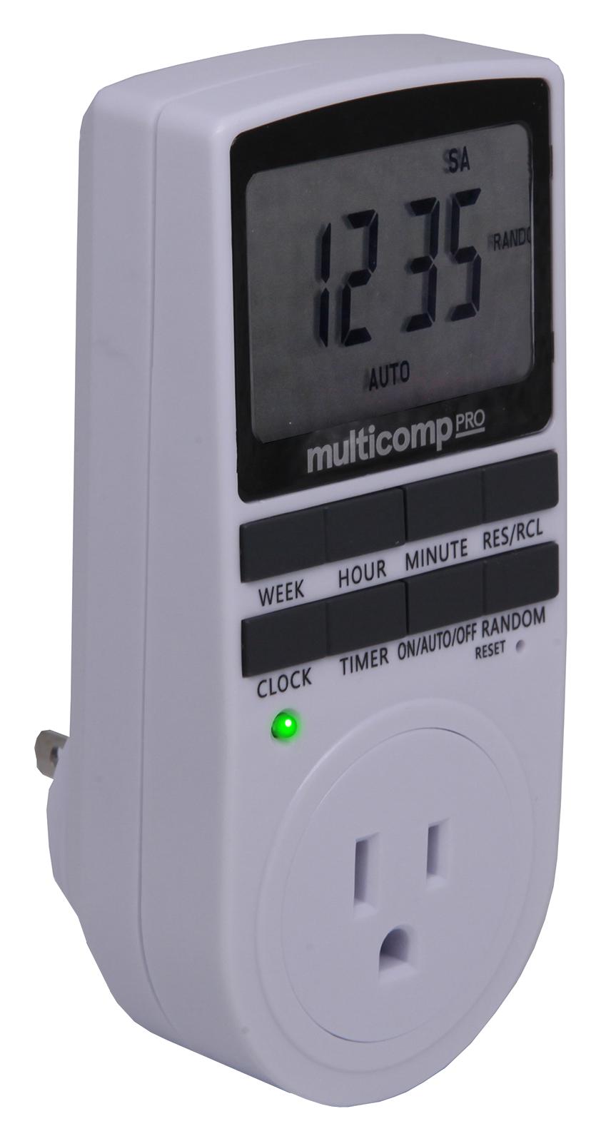 Buy Multicomp Pro Plug-in Digital Timer Switch Socket Part Number MP001191 Online