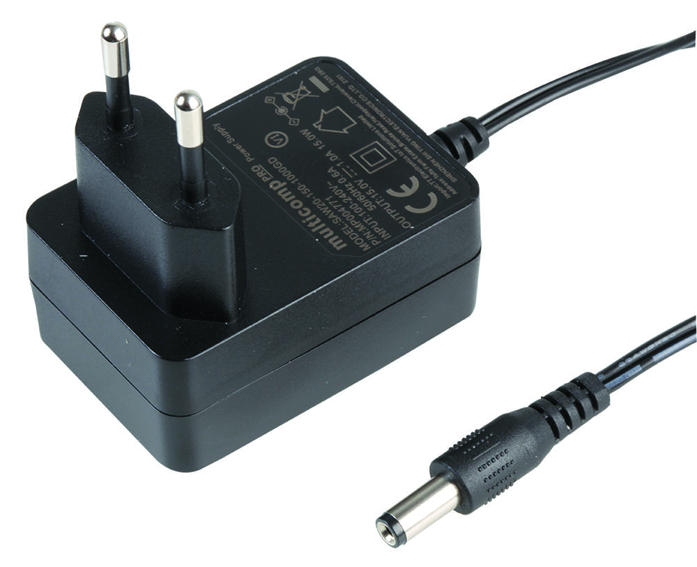 Multicomp Series Power Supply: 15W EU Wall Plug Adapter MP004771