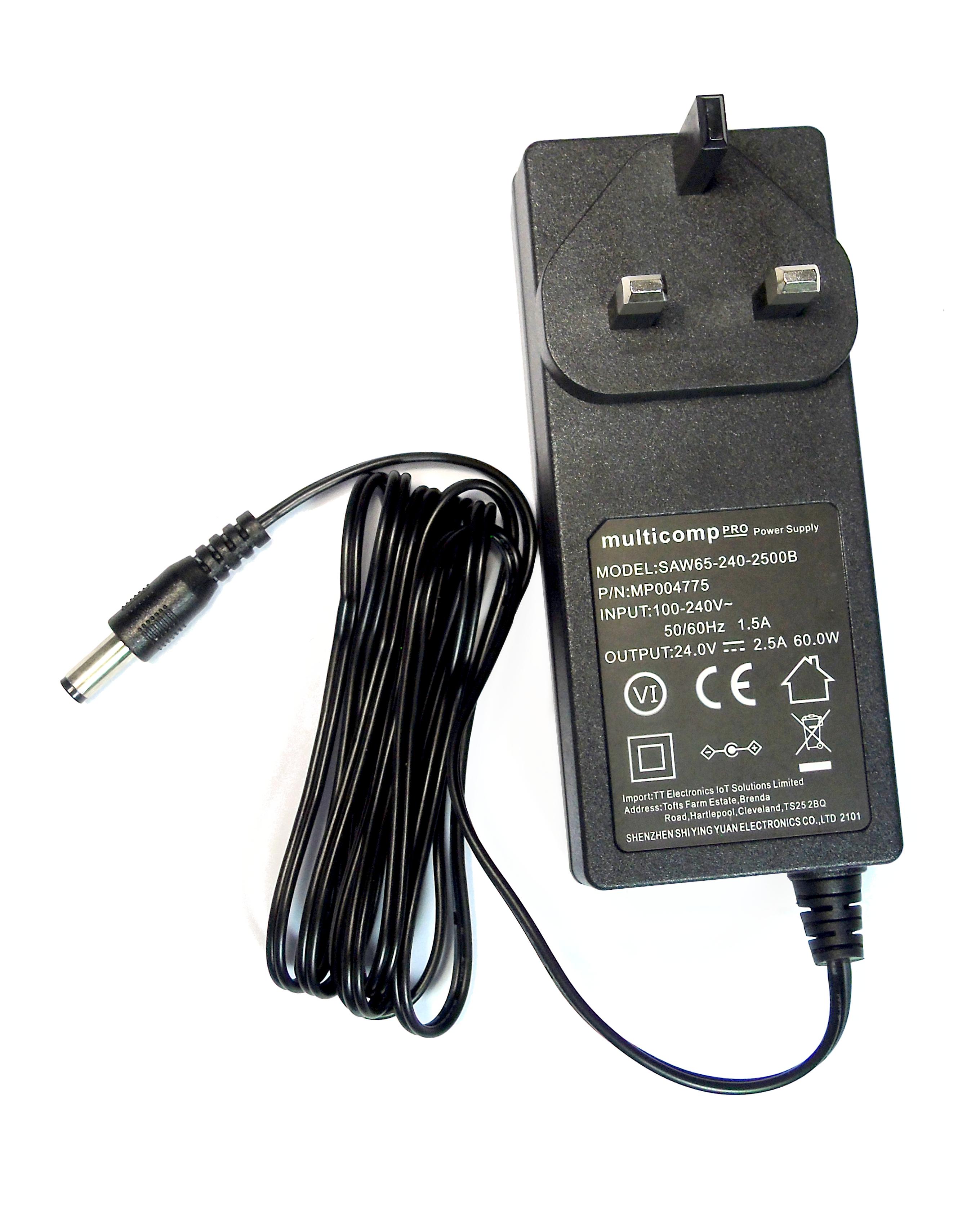 Multicomp Series Power Adapter: 60W UK Plug MP004775