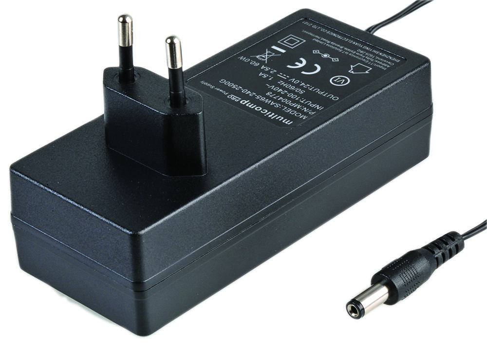 Multicomp 60W EU Wall Plug Adapter – Reliable 24V DC Power for Industrial Applications