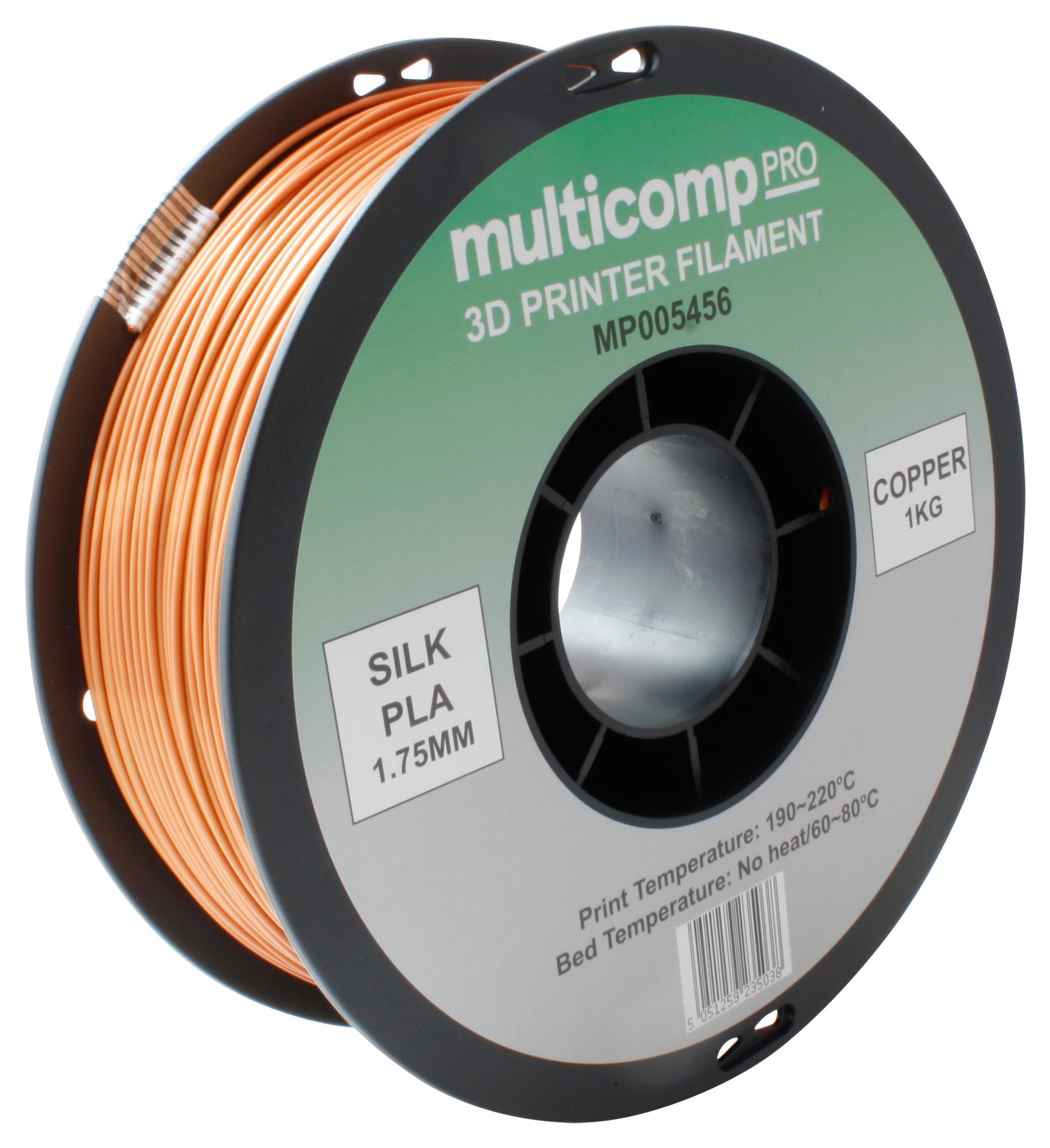 Multicomp Series Silk PLA Metallic Filament: MP005456