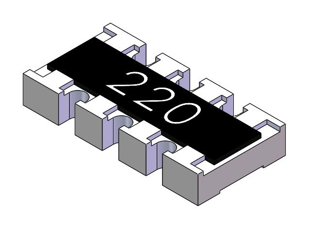 MultiComp Series Resistor Array: 1206 4 Elements 1/16W MP005650