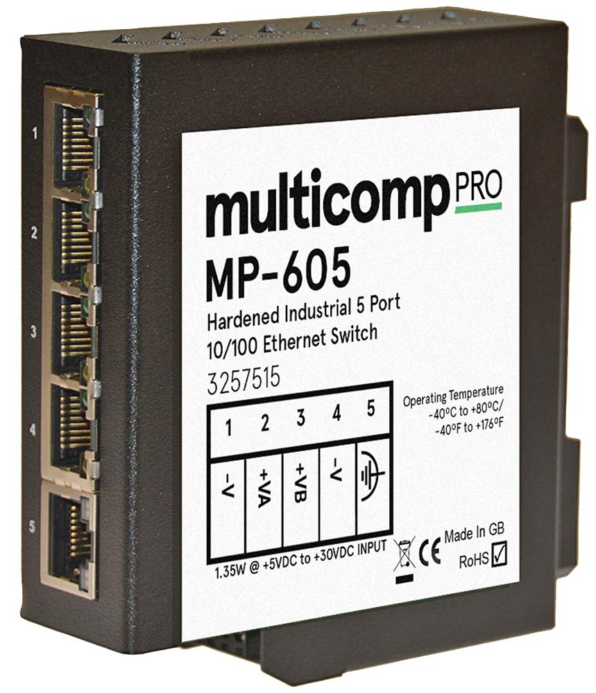 Buy Multicomp Industrial Ethernet Switch Part Number MP-605 Online