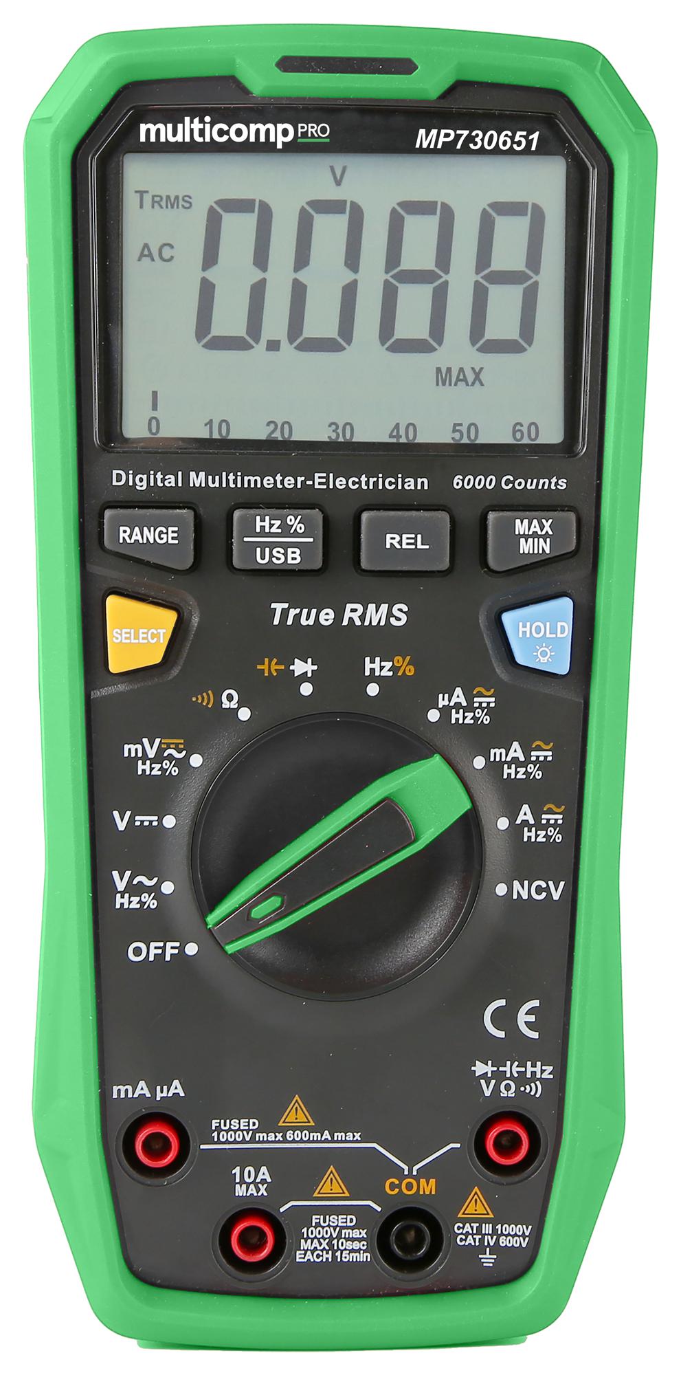 Buy Multicomp True RMS Digital Multimeter Part Number MP730651 Online