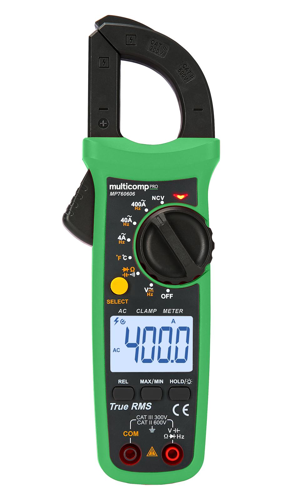 Multicomp True RMS Clamp Meter – Safe Electronic Measurement for Industrial Applications