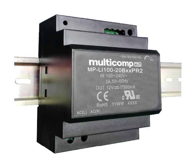 Multicomp Series Power Supply: 100W AC to DC DIN Rail Mount Model MPLI10020B48PR2