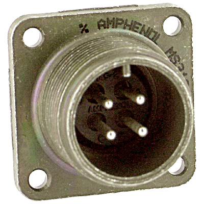 ITT Cannon Series MIL-DTL-5015 MS3102R2223P: Flange Receptacle Connector