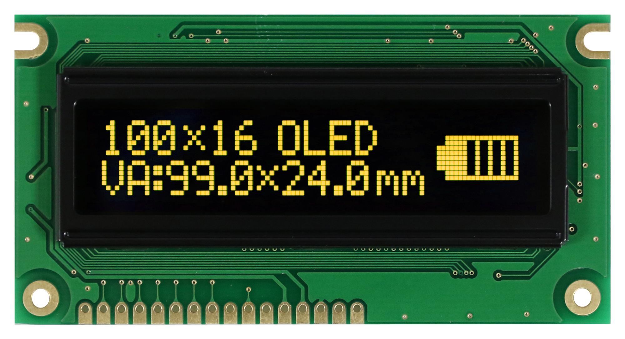 Vishay Series OLED: Graphic OLED Display Module 100x16 - O100H016ELPP5N0000
