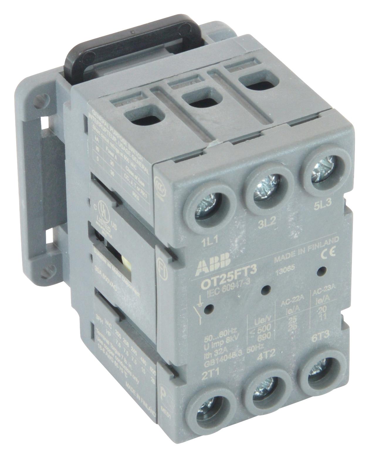 ABB Series OT25FT3 Non-Fusible Disconnect Switch: OT25FT3