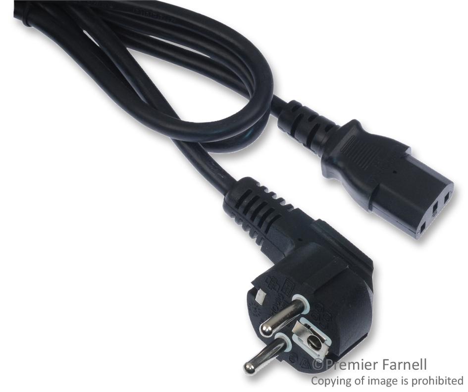 Power Cord Series PL00374: Schuko Plug IEC C13 2m black