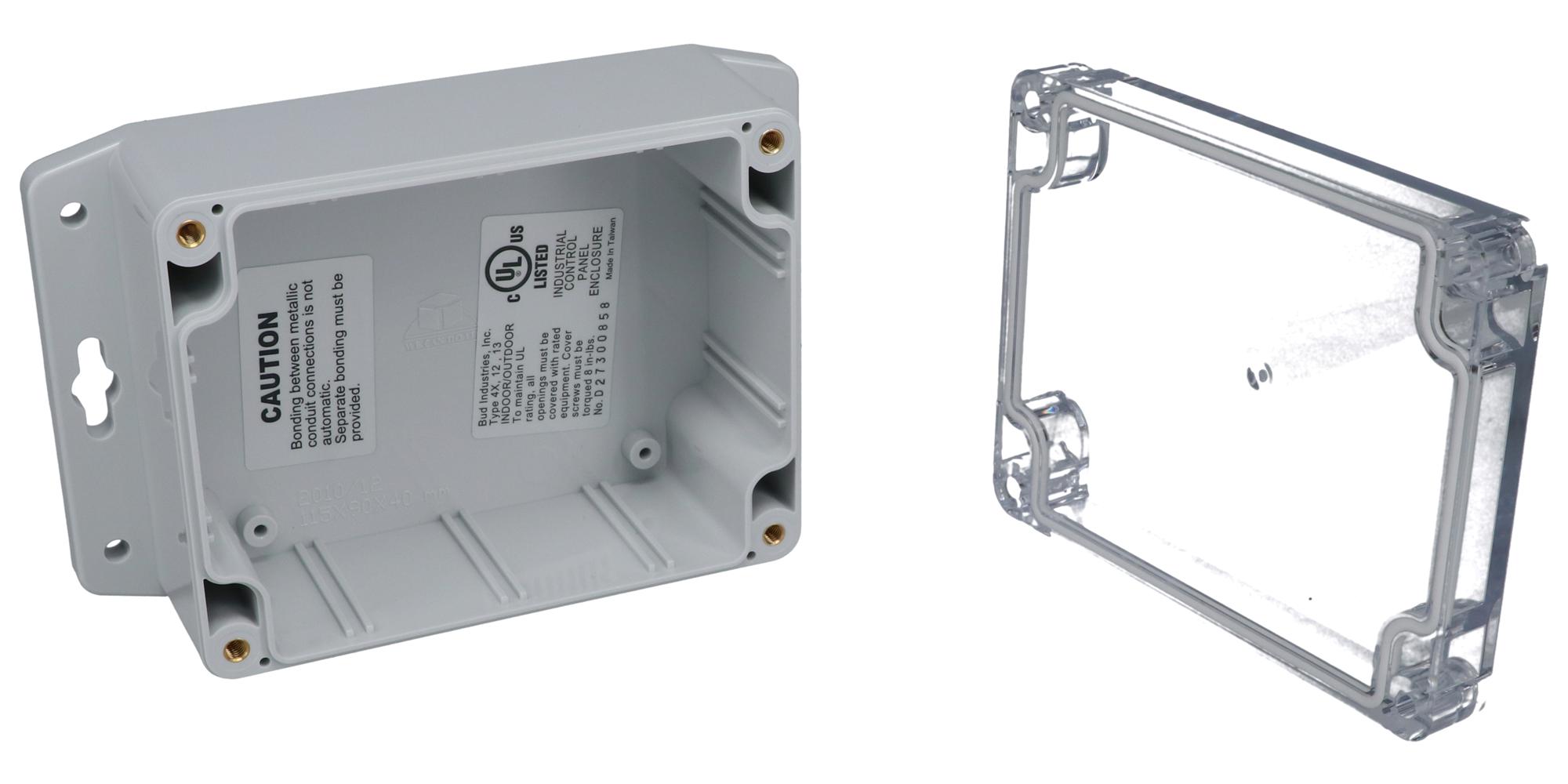 Bud Industries Series PN1323 Enclosure: IP68 Polycarbonate Control Box