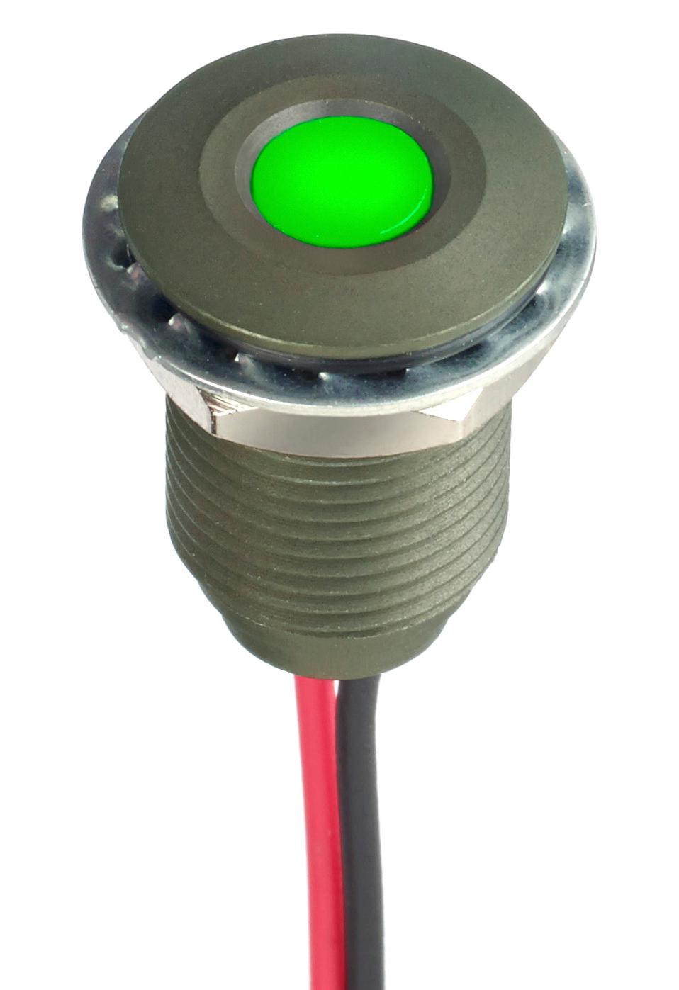 Q10 Series LED Indicators: 10 mm Panel Mount Indicator - Part Number Q10F5AGXXG24E