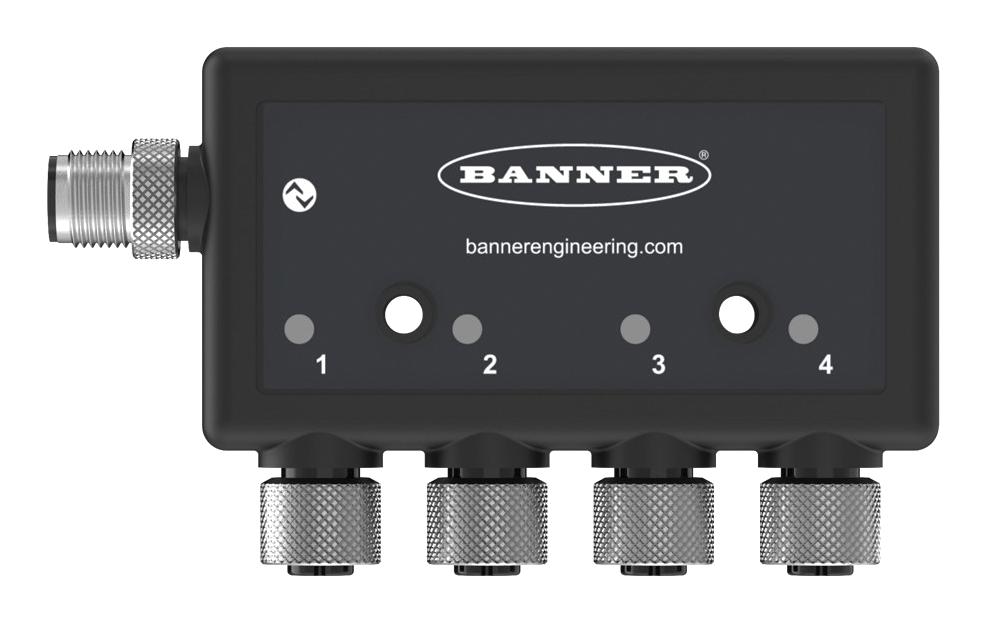Buy Banner Engineering R90C 4-Port Discrete Bimodal to IO-Link Hub Part Number R90C4B21KQ Online