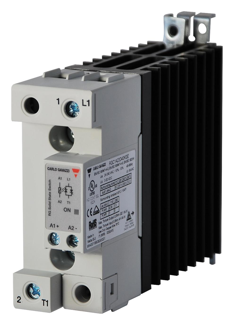 Carlo Gavazzi Series RGC Solid State Contactor: RGC1A23D42KGE