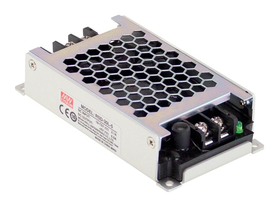 Mean Well RSD-30 U–2013 Reliable Railway DC-DC Converter for Industrial Applications