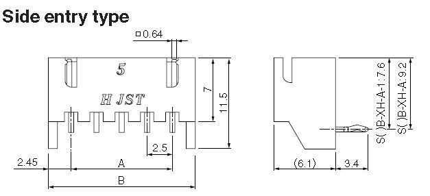 JST Series XH Connector: S12BXHALFSN