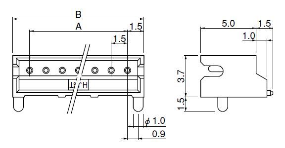 JST Series ZH Connector Header: S9BZRSM2TFLFSN