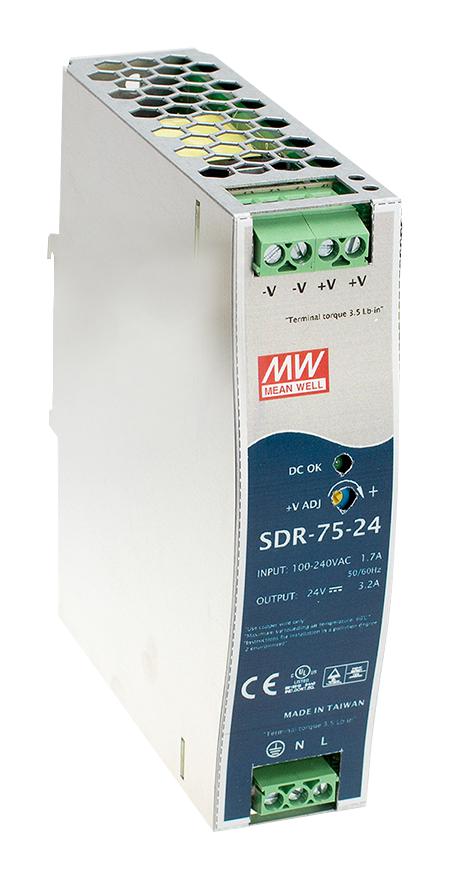 Buy MEAN WELL 75W Industrial Power Supply Part Number SDR7524 Online