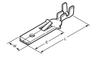 JST Series SIM51 Male Gold-Plated Tab Terminal: SIM51G250N