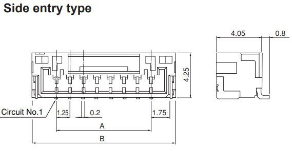 JST Series GHS SMT Header: SM05BGHSGBTBLFSN