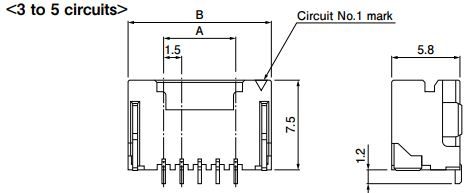 JST Series SM05B ZESSK: 1.50mm Right-Angle Connector Header